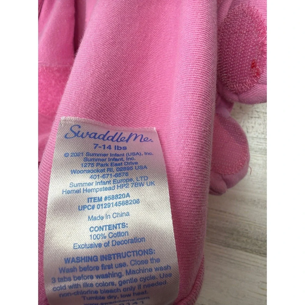 SwaddleMe Adjustable Swaddle Sack Girls S/M Pink